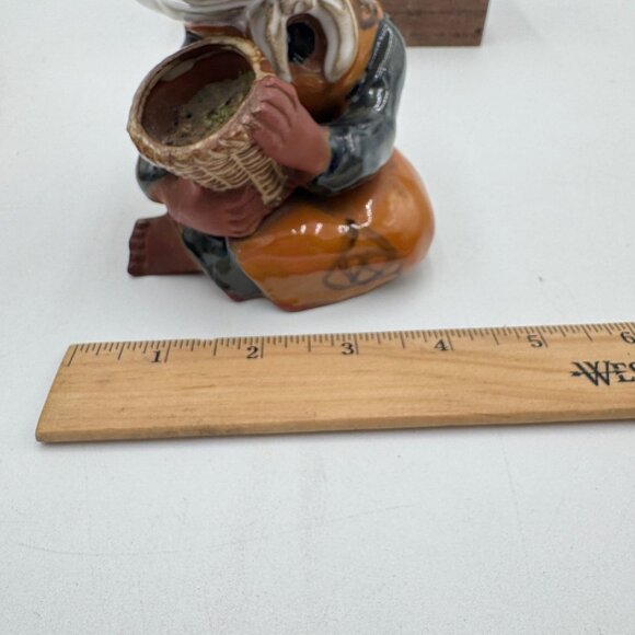 Vintage Japanese UCTCI Clay Pottery Girl Vase Figurine Redware Stoneware Art - Picture 12 of 13